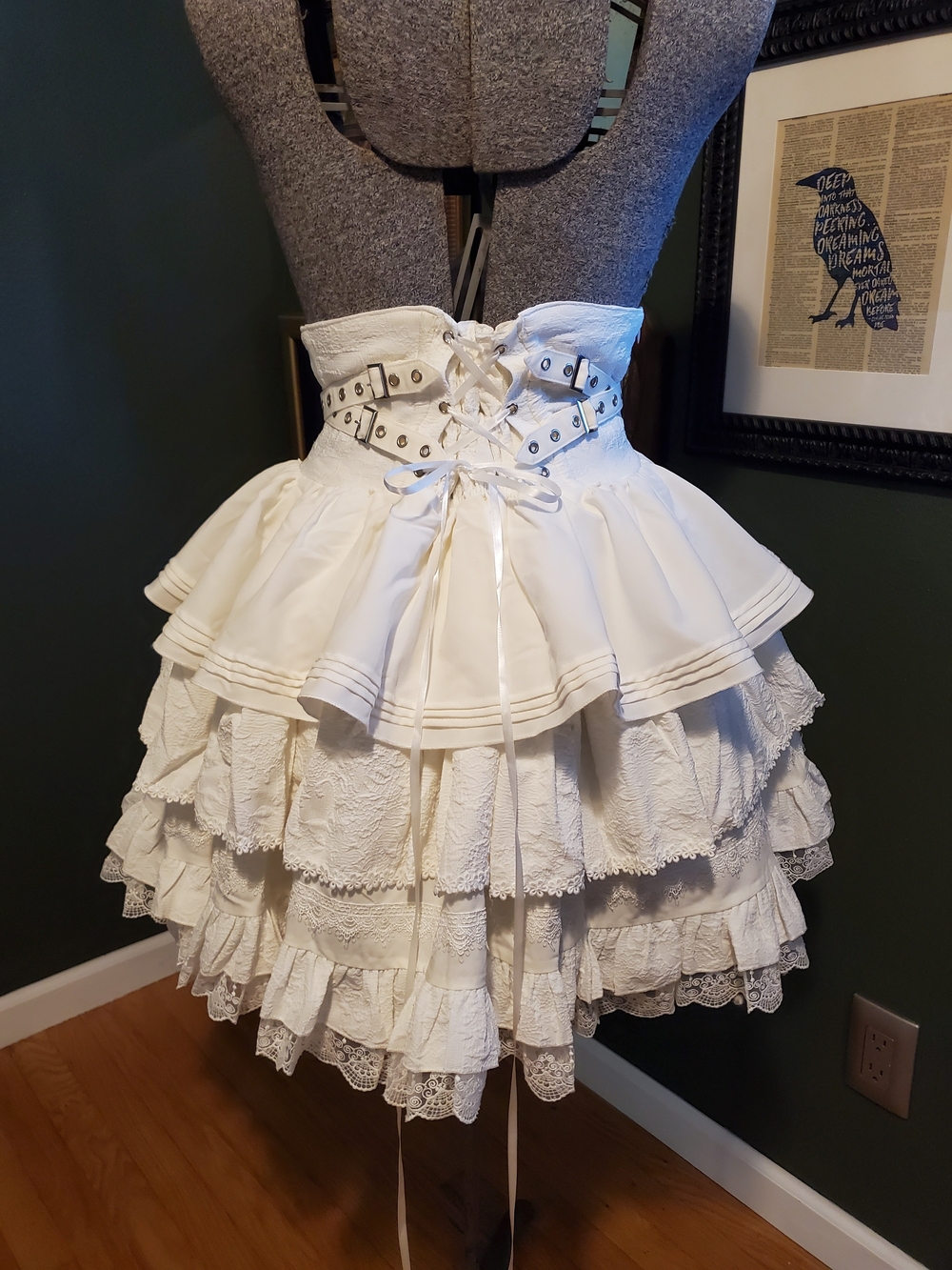 White Two Piece Jirai Kei Shiro Lolita Elegant street wear - Picture 10 of 11